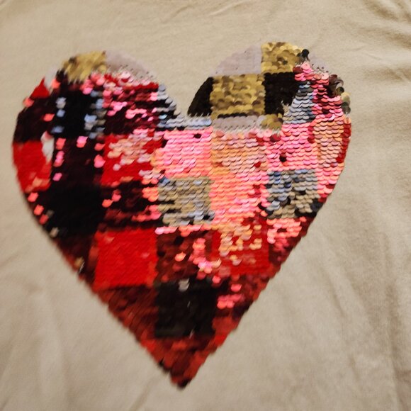 Cat & Jack Girls’ Sequin Heart Long Sleeve Top – Size L (10/12) - Picture 4 of 15